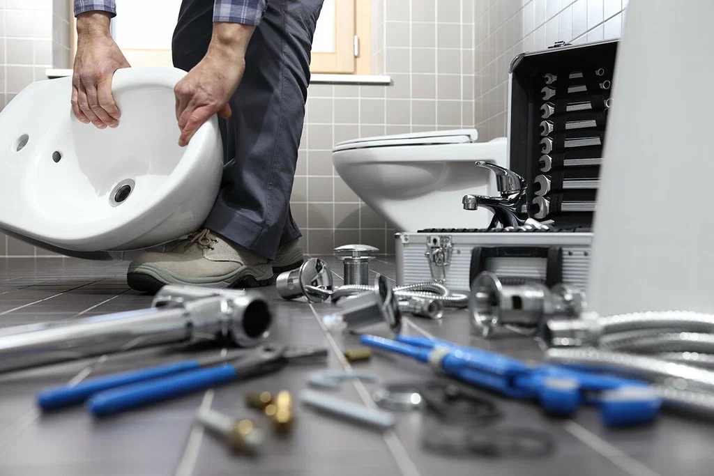 Plumbing tools prepared for a bathroom repair in Cartersville